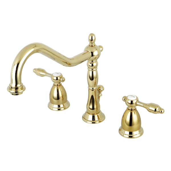 8" Widespread Bathroom Faucet, Polished Brass